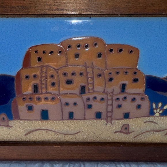 Whipple & Sibley Native American Art with Wooden Frame Signed - Picture 3 of 5